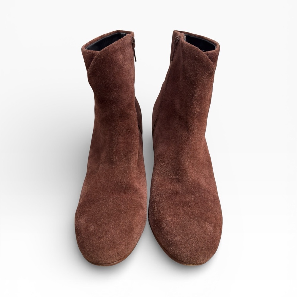 Soludos Midheel Venetian Suede Ankle Booties Mahogany US Size 9 Minimalist - Picture 3 of 9